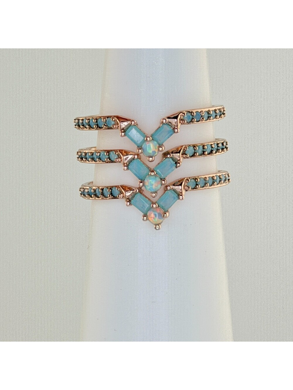 Bomb Party Ring Sz 9 RBP5379 "Regal Journey" Opal on Rose Gold RETRO